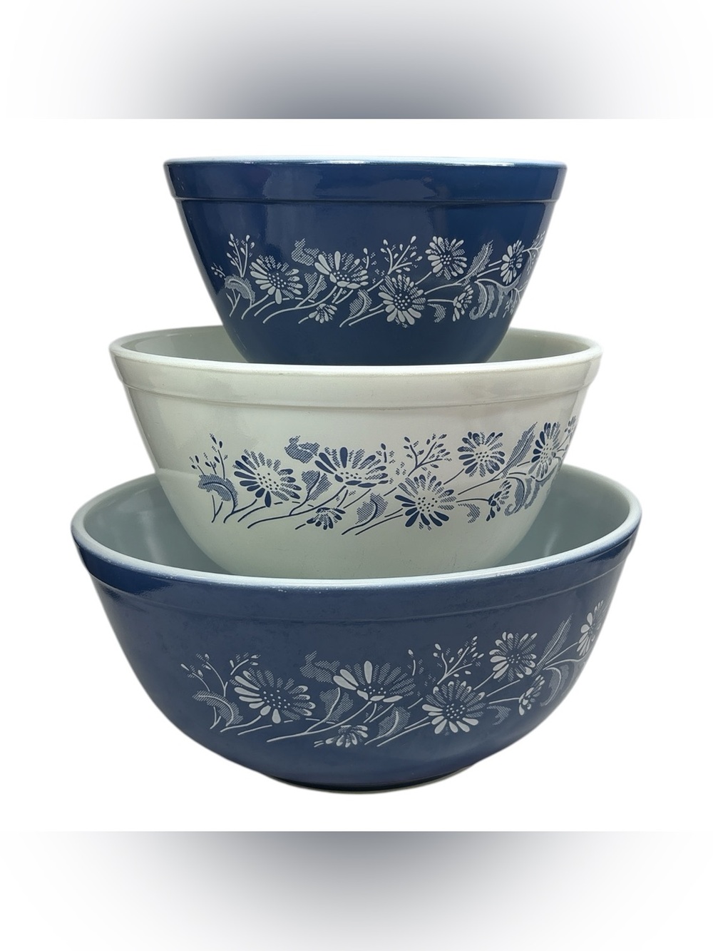 Vintage Pyrex Blue Colonial Mist Nesting Mixing Bowls – Set of 3 - 401,402,403 - Picture 3 of 7